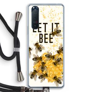 CaseCompany Let it bee: Sony Xperia 5 II Transparant Hoesje met koord