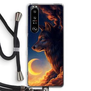 CaseCompany Night Guardian: Sony Xperia 1 III Transparant Hoesje met koord