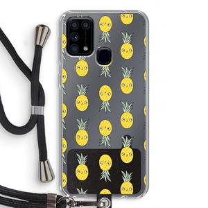 CaseCompany Ananas: Samsung Galaxy M31 Transparant Hoesje met koord
