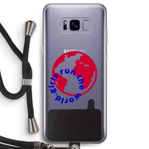 CaseCompany Run The World: Samsung Galaxy S8 Transparant Hoesje met koord