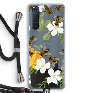 CaseCompany No flowers without bees: Sony Xperia 5 II Transparant Hoesje met koord