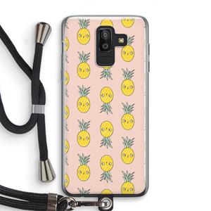 CaseCompany Ananas: Samsung Galaxy J8 (2018) Transparant Hoesje met koord