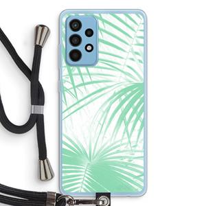 CaseCompany Palmbladeren: Samsung Galaxy A52 Transparant Hoesje met koord