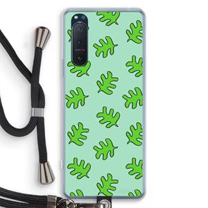 CaseCompany Groene blaadjes: Sony Xperia 5 II Transparant Hoesje met koord