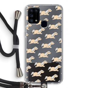 CaseCompany Ponys: Samsung Galaxy M31 Transparant Hoesje met koord