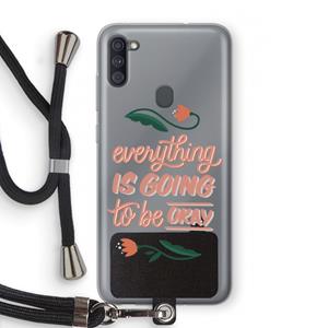 CaseCompany Optimistic flower girl: Samsung Galaxy A11 Transparant Hoesje met koord