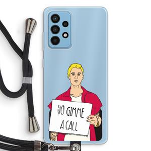 CaseCompany Gimme a call: Samsung Galaxy A52 Transparant Hoesje met koord