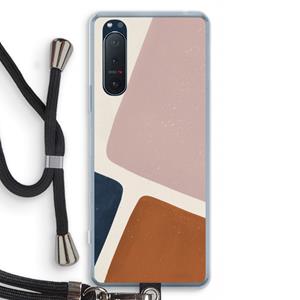 CaseCompany Geo #2: Sony Xperia 5 II Transparant Hoesje met koord