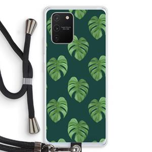 CaseCompany Monstera leaves: Samsung Galaxy S10 Lite Transparant Hoesje met koord