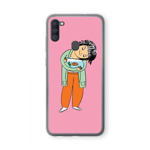 CaseCompany Visknuffel: Samsung Galaxy A11 Transparant Hoesje