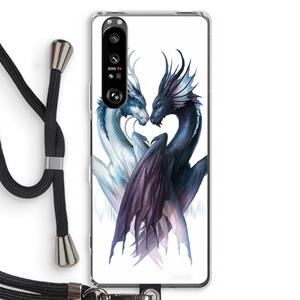 CaseCompany Yin Yang Dragons: Sony Xperia 1 III Transparant Hoesje met koord