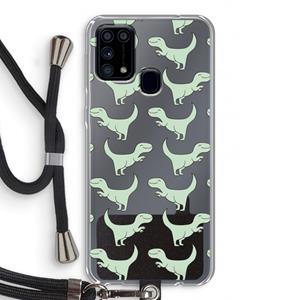 CaseCompany Dinos: Samsung Galaxy M31 Transparant Hoesje met koord