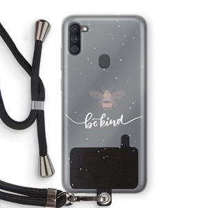 CaseCompany Be(e) kind: Samsung Galaxy A11 Transparant Hoesje met koord