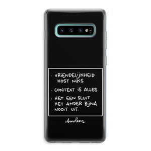 CaseCompany Mijn Motto's: Samsung Galaxy S10 Plus Transparant Hoesje