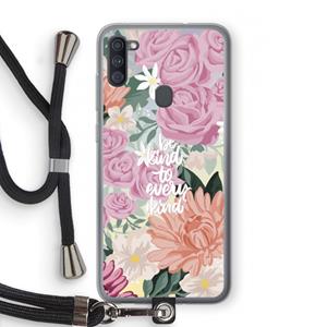 CaseCompany Kindness matters: Samsung Galaxy A11 Transparant Hoesje met koord