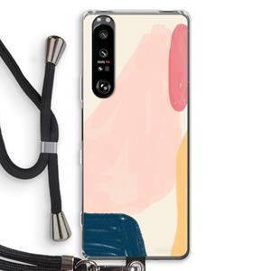 CaseCompany Saturday Flow: Sony Xperia 1 III Transparant Hoesje met koord