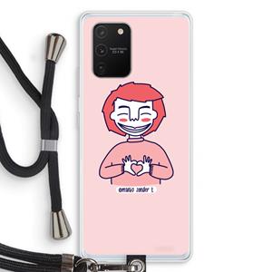 CaseCompany Hartje: Samsung Galaxy S10 Lite Transparant Hoesje met koord