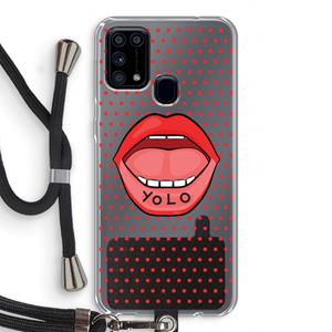 CaseCompany Yolo Denise: Samsung Galaxy M31 Transparant Hoesje met koord