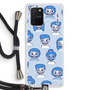 CaseCompany Gezichtjes: Samsung Galaxy S10 Lite Transparant Hoesje met koord