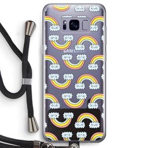 CaseCompany Regenboog: Samsung Galaxy S8 Transparant Hoesje met koord