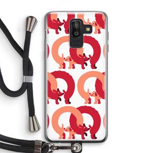 CaseCompany Dogs: Samsung Galaxy J8 (2018) Transparant Hoesje met koord