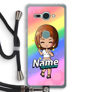 CaseCompany Chibi Maker vrouw: Sony Xperia XZ2 Compact Transparant Hoesje met koord