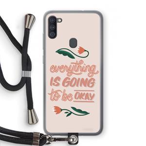 CaseCompany Optimistic flower girl: Samsung Galaxy A11 Transparant Hoesje met koord