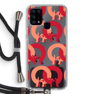 CaseCompany Dogs: Samsung Galaxy M31 Transparant Hoesje met koord