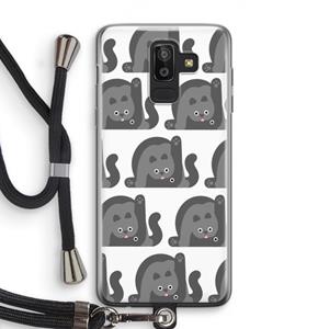 CaseCompany Cats: Samsung Galaxy J8 (2018) Transparant Hoesje met koord
