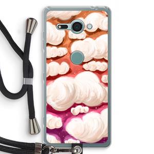 CaseCompany Katoen Wolken: Sony Xperia XZ2 Compact Transparant Hoesje met koord