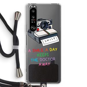 CaseCompany Smile: Sony Xperia 1 III Transparant Hoesje met koord
