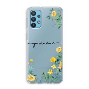 CaseCompany Gele bloemen: Samsung Galaxy A32 4G Transparant Hoesje