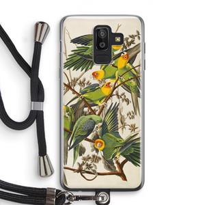 CaseCompany Carolinaparkiet: Samsung Galaxy J8 (2018) Transparant Hoesje met koord