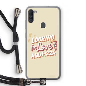 CaseCompany Pizza is the answer: Samsung Galaxy A11 Transparant Hoesje met koord