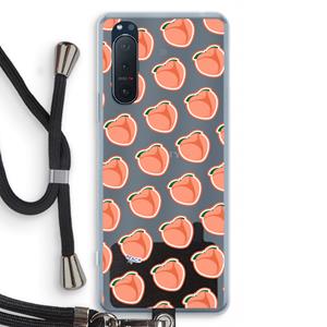 CaseCompany Just peachy: Sony Xperia 5 II Transparant Hoesje met koord
