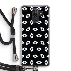 CaseCompany Eyes pattern: Samsung Galaxy J8 (2018) Transparant Hoesje met koord