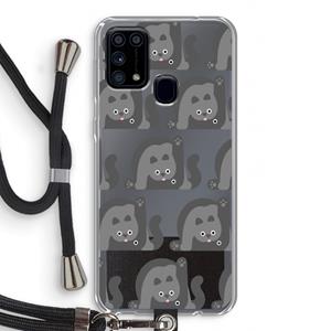 CaseCompany Cats: Samsung Galaxy M31 Transparant Hoesje met koord