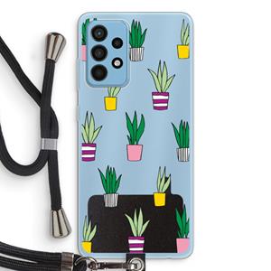 CaseCompany Sanseveria: Samsung Galaxy A52 Transparant Hoesje met koord