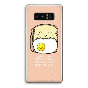 CaseCompany Sleep All Day: Samsung Galaxy Note 8 Transparant Hoesje