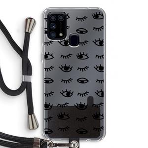 CaseCompany Eye pattern #2: Samsung Galaxy M31 Transparant Hoesje met koord