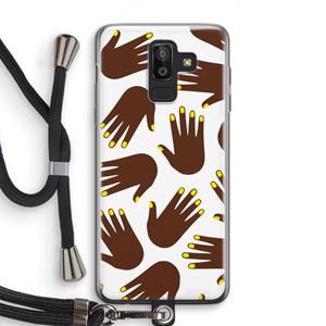 CaseCompany Hands dark: Samsung Galaxy J8 (2018) Transparant Hoesje met koord