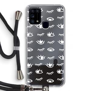 CaseCompany Eye pattern #3: Samsung Galaxy M31 Transparant Hoesje met koord