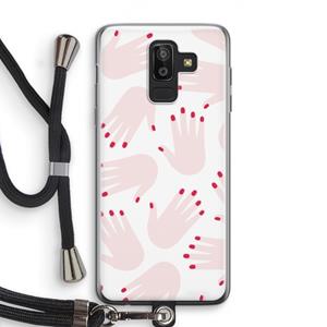 CaseCompany Hands pink: Samsung Galaxy J8 (2018) Transparant Hoesje met koord