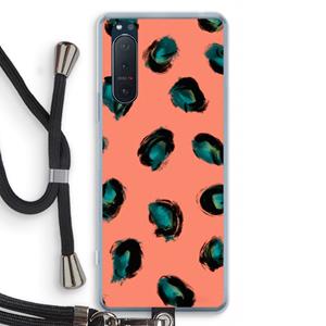 CaseCompany Pink Cheetah: Sony Xperia 5 II Transparant Hoesje met koord