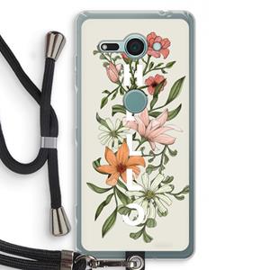 CaseCompany Hello bloemen: Sony Xperia XZ2 Compact Transparant Hoesje met koord