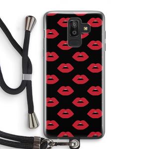 CaseCompany Lips: Samsung Galaxy J8 (2018) Transparant Hoesje met koord