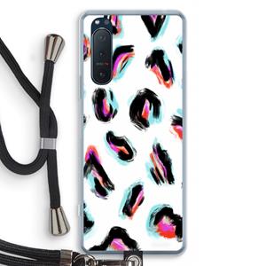 CaseCompany Cheetah color: Sony Xperia 5 II Transparant Hoesje met koord