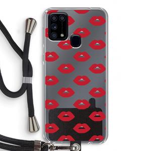 CaseCompany Lips: Samsung Galaxy M31 Transparant Hoesje met koord