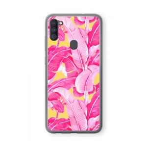 CaseCompany Pink Banana: Samsung Galaxy A11 Transparant Hoesje
