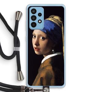 CaseCompany The Pearl Earring: Samsung Galaxy A52 Transparant Hoesje met koord